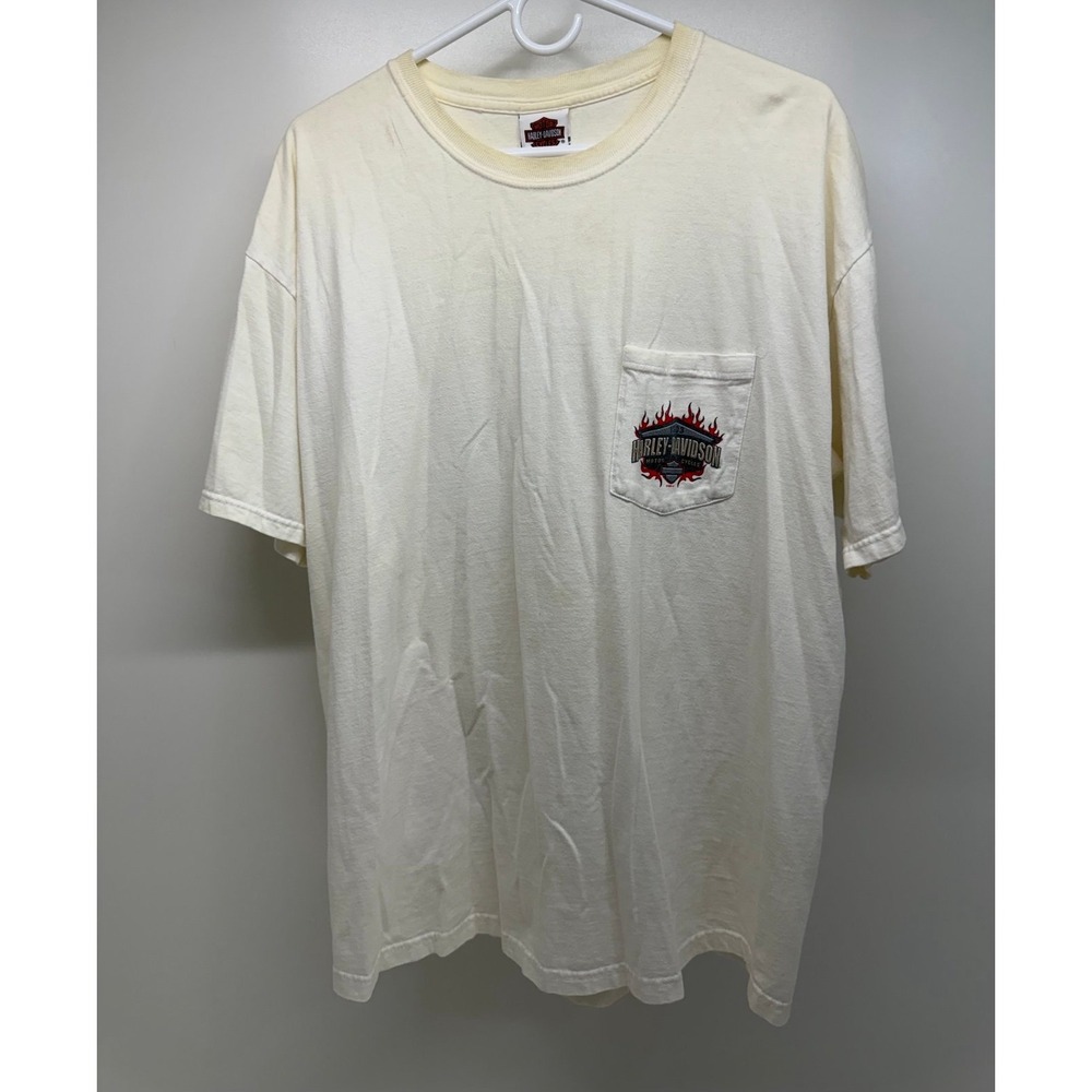 Vintage 2003 Harley Davidson Gillette, Wyoming Pocket T-Shirt XL Made in USA 100